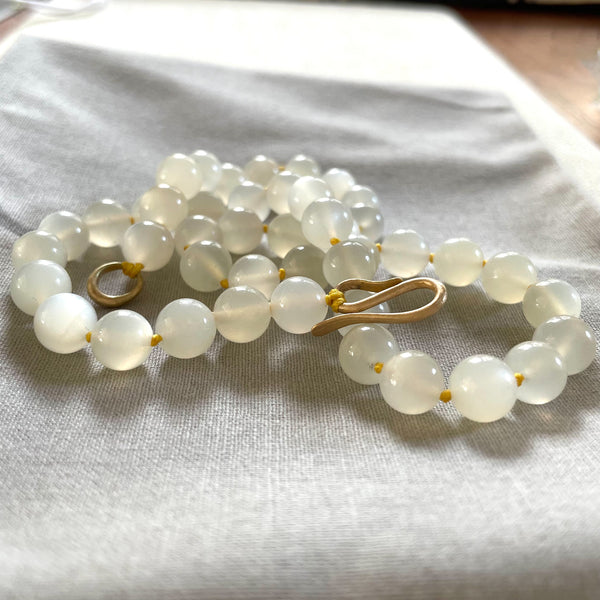white moonstone beaded strand