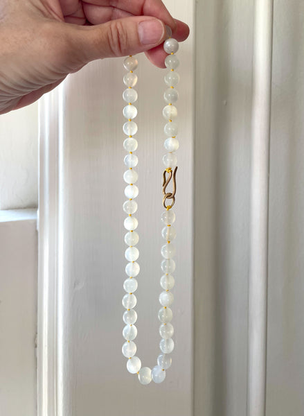 white moonstone beaded strand
