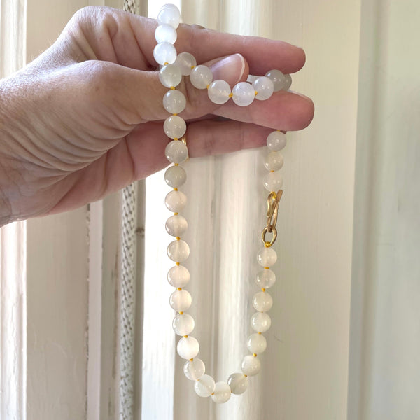 white moonstone beaded strand