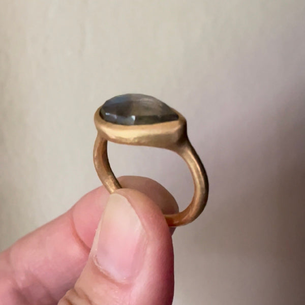 blue flash labradorite ring