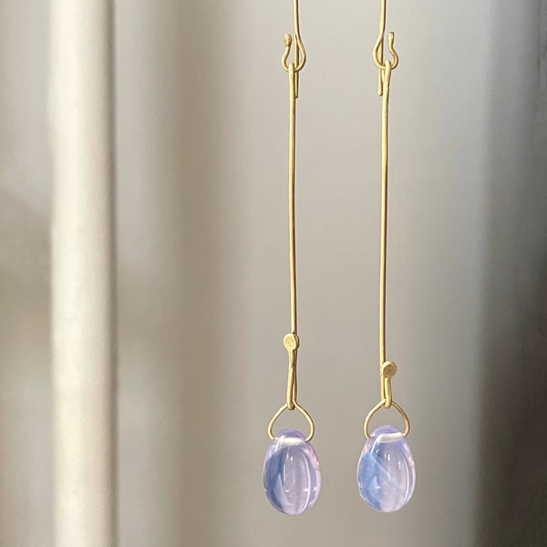 egg gem and stem earrings