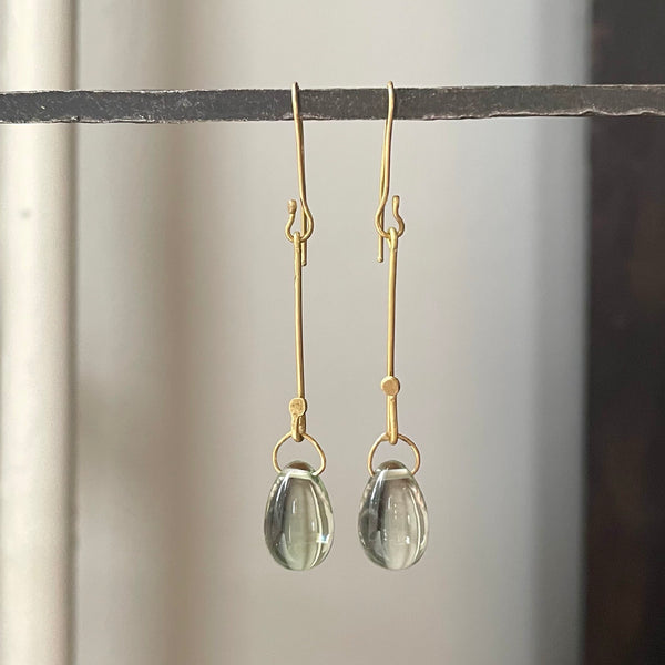 egg gem and stem earrings