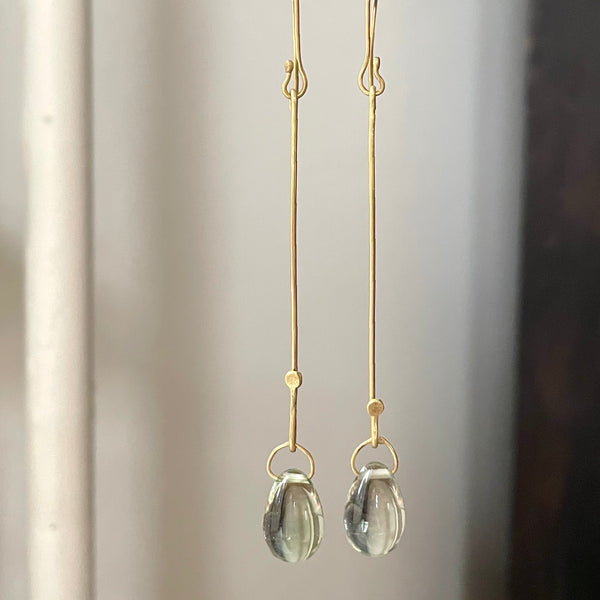 egg gem and stem earrings