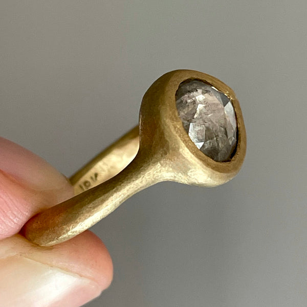 teardrop salt and pepper diamond ring