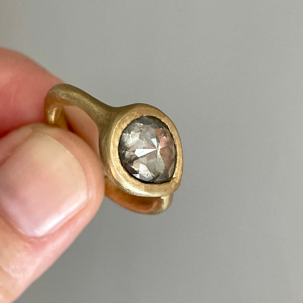 teardrop salt and pepper diamond ring