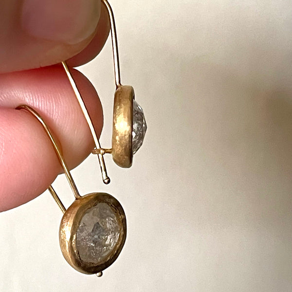 sparkly silvery white diamond earrings