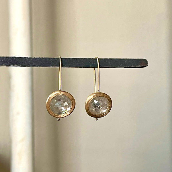 sparkly silvery white diamond earrings