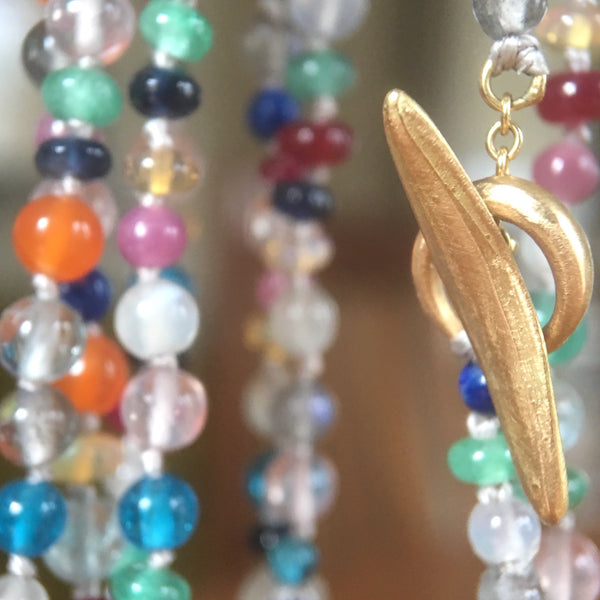 gemstone confetti strand with boomerang toggle clasp