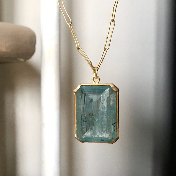 mega aquamarine pendant