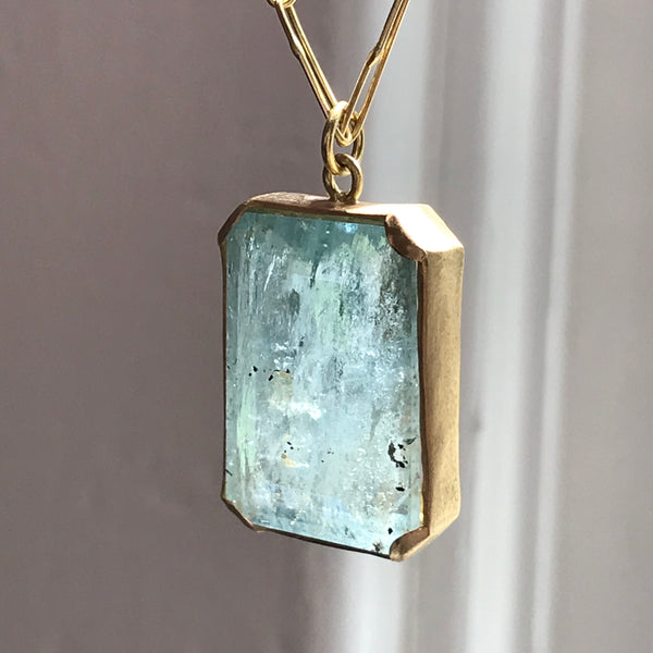 mega aquamarine pendant