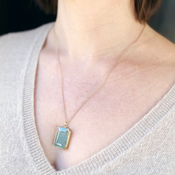 mega aquamarine pendant