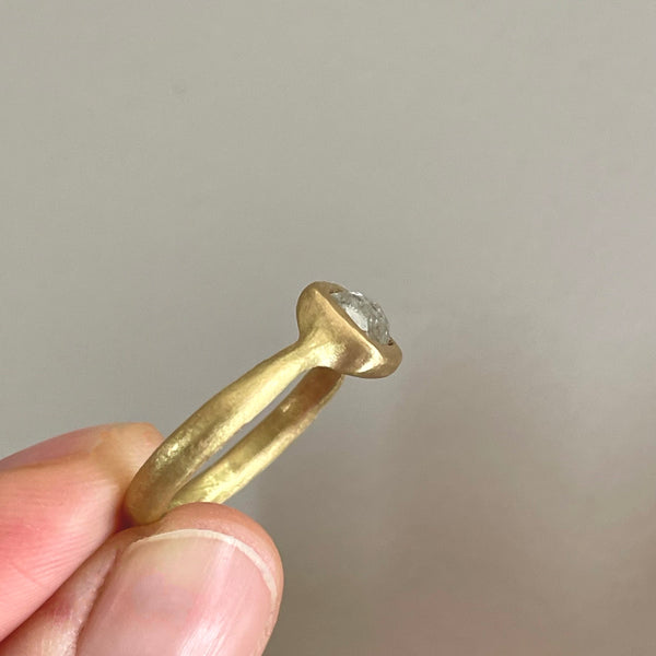 square silvery diamond ring