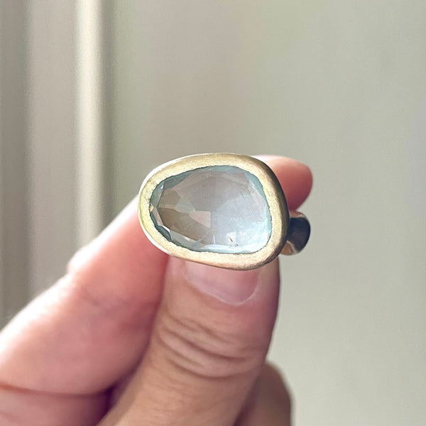 sculptural high drama aqua ring (NFS)