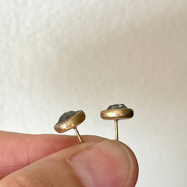 smokey sultry dark gray diamond stud earrings (NFS)
