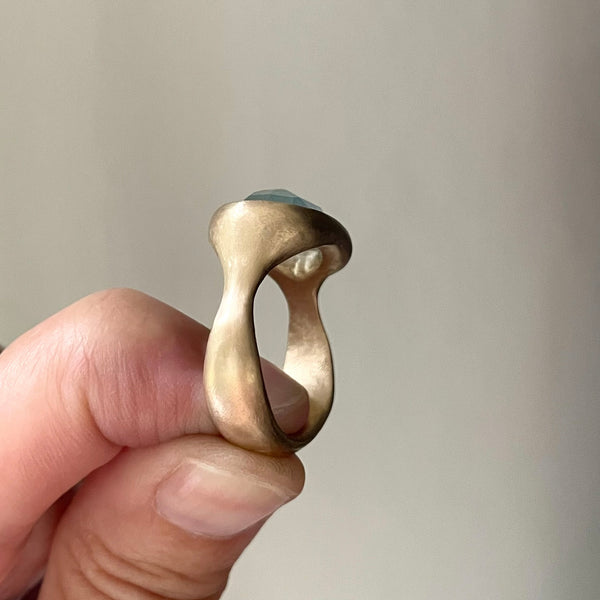 sculptural high drama aqua ring (NFS)