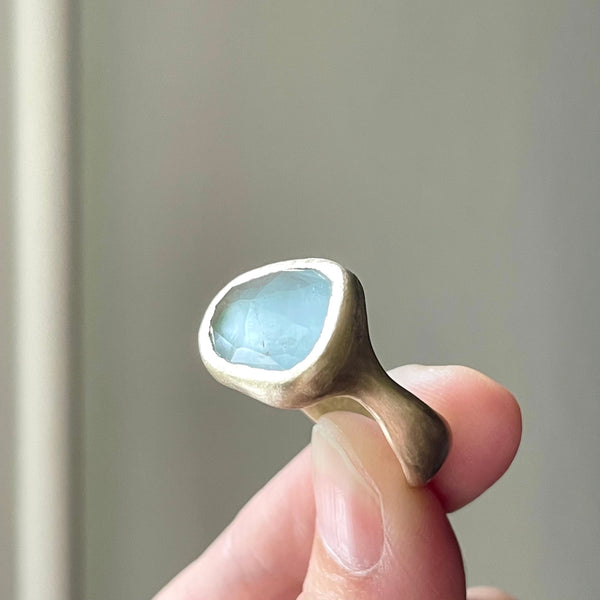 sculptural high drama aqua ring (NFS)