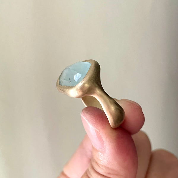 sculptural high drama aqua ring (NFS)