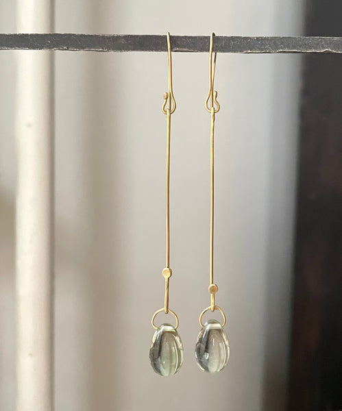 egg gem and stem earrings