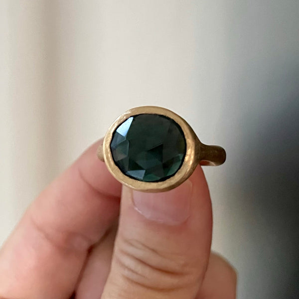 velvety deep blue tourmaline ring (NFS)
