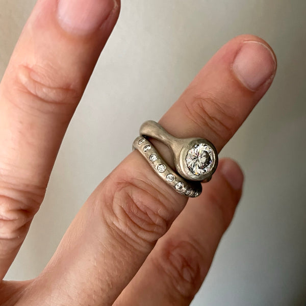 sculptural solitaire and wavy band set (NFS)