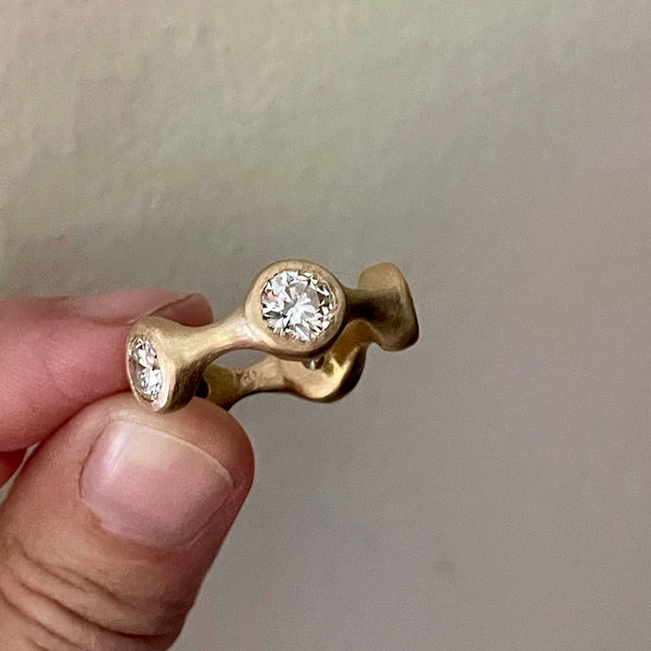 heavy diamond and gold sculptural eternity band (NFS)