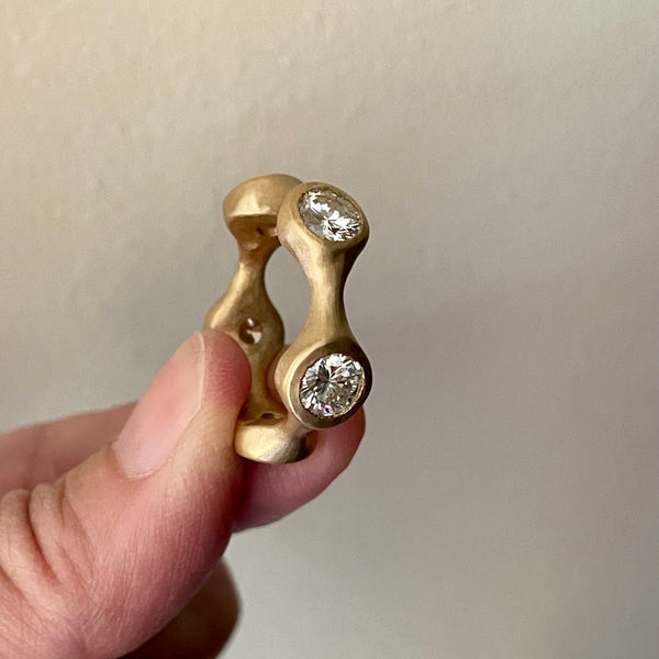 heavy diamond and gold sculptural eternity band (NFS)