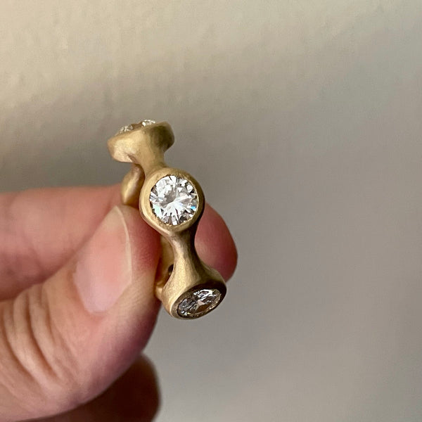heavy diamond and gold sculptural eternity band (NFS)