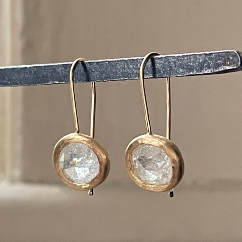 sparkly silvery white diamond earrings
