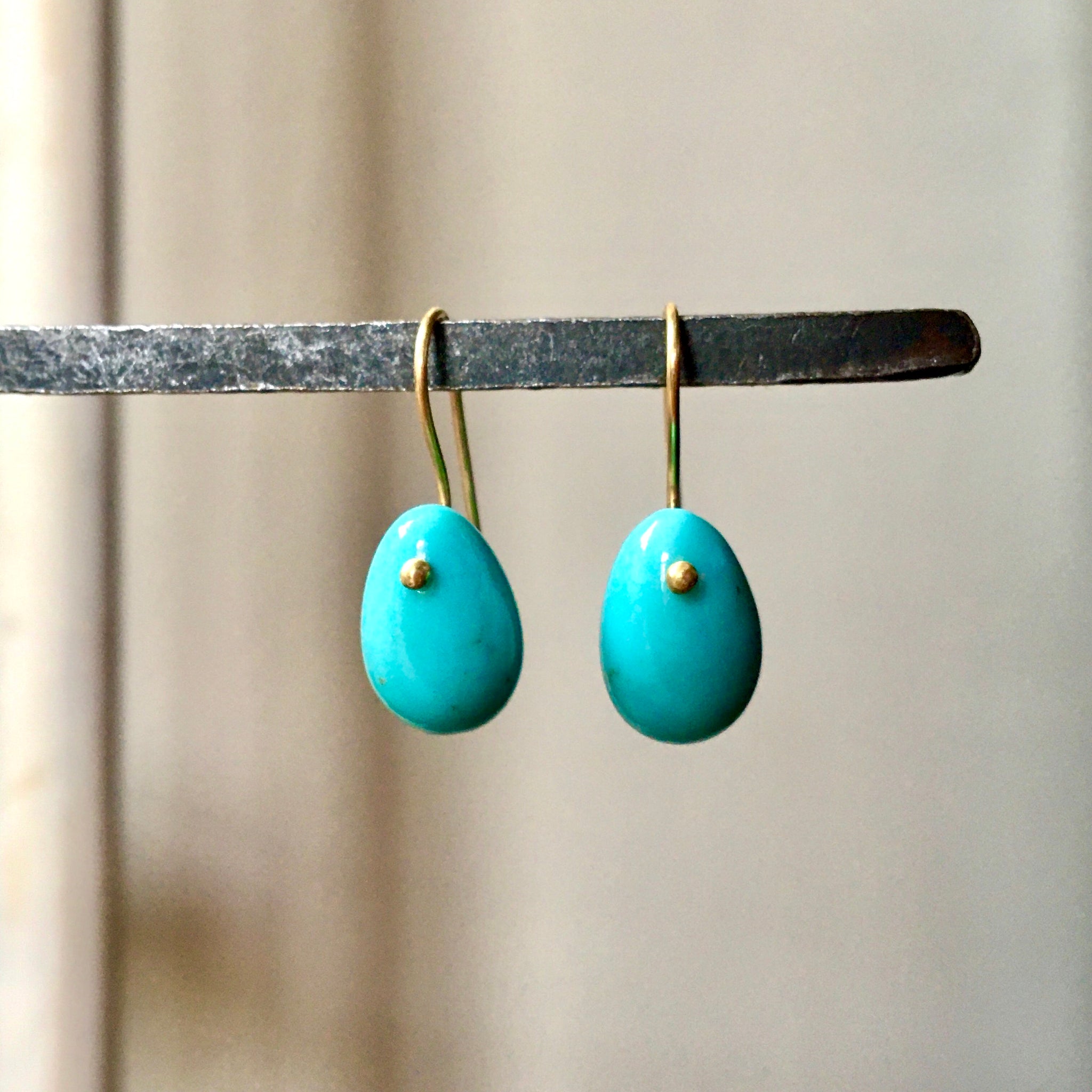 turquoise egg earrings