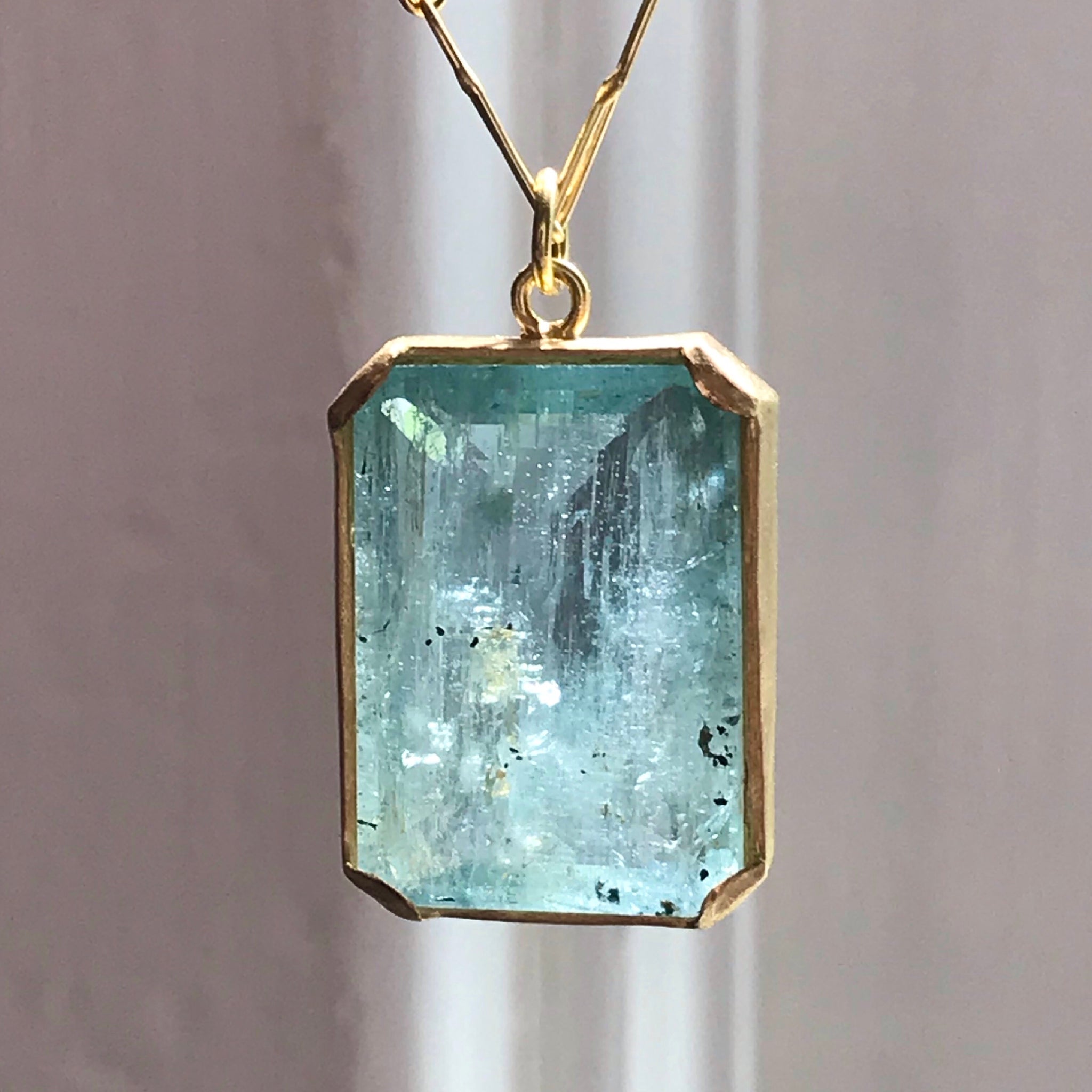 mega aquamarine pendant