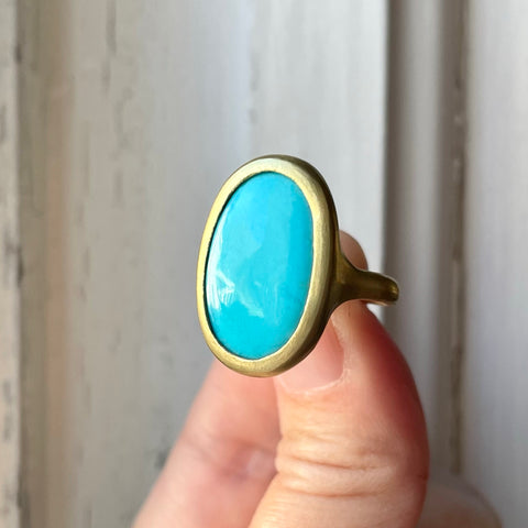 turquoise oval cocktail ring
