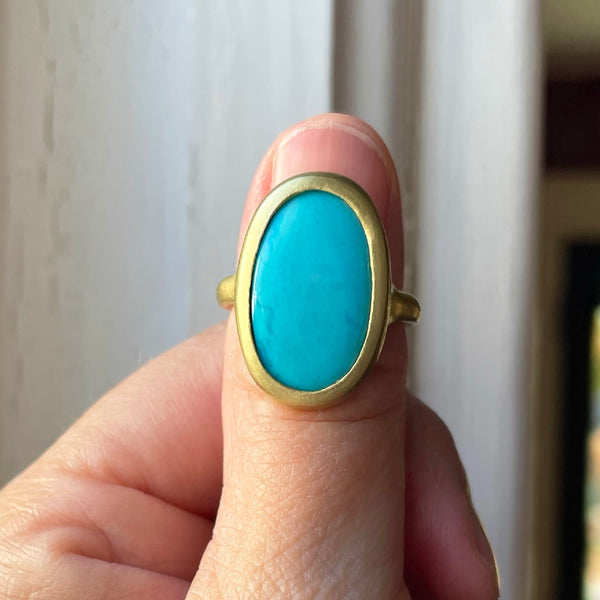 turquoise oval cocktail ring