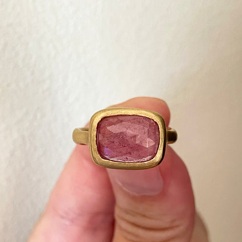rosy pink sapphire ring