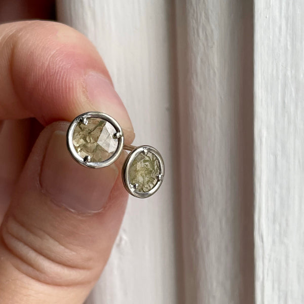glowy diamond slice earrings